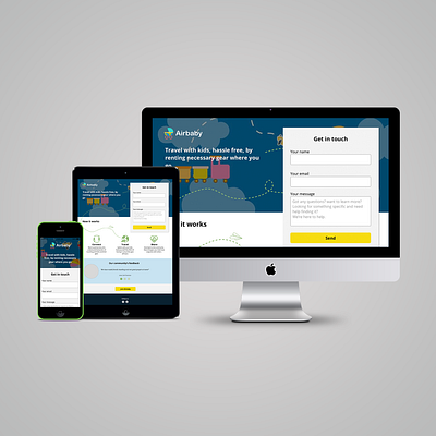 Airbaby design responsive social network travelling ui ux website