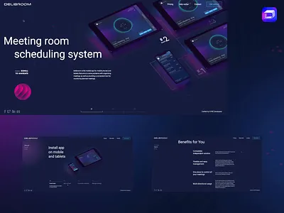 Delibroom Landing live animations animation app booking design hover landing management meeting meeting room organize planner promo promotional reservation slider web webdesign