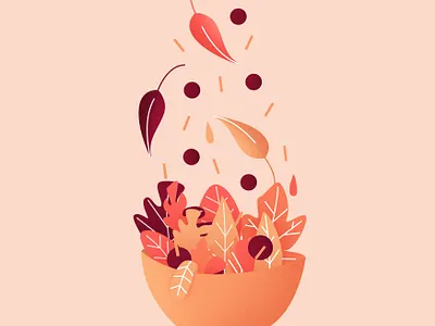 Salad autumn botanic botanical botanical art cute design flat food fruit graphic happy kawaii kid leave minimal plant plants salad spring summer
