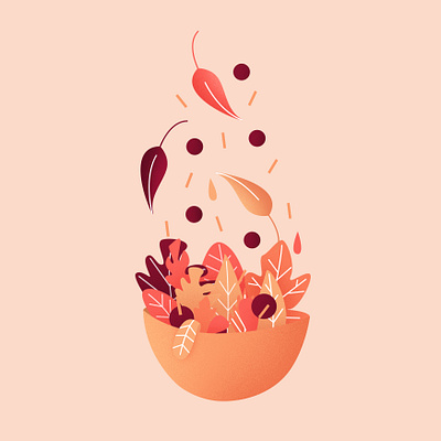 Salad autumn botanic botanical botanical art cute design flat food fruit graphic happy kawaii kid leave minimal plant plants salad spring summer