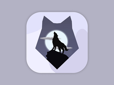 Wolf app icon design dribbbleweeklywarmup icon icon design iconography vector weekly warm up wolf