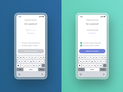 Password Validation create account form ios password pill button process sign up ui ui design ux ux design validation work sans work sans font
