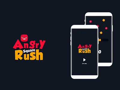 Angry Square Rush Shot 1 animation app branding design game icon illustration illustrator logo typography ui ux vector