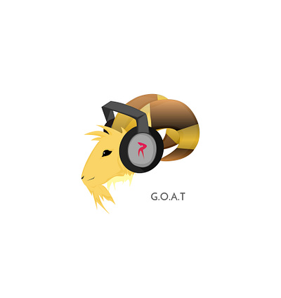 Goat Icon - Weekly Warm-Up adobexd animal art goat greatest of all time headphone headset horns icon iconography illustration pen tool weekly challenge weekly warm up