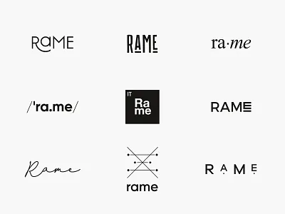 Rame logo exploration brand agency brand design brand direction brand identity branding design identity design logo logo design logotype