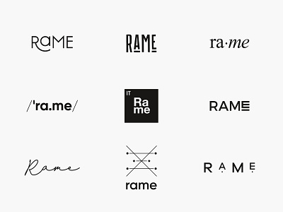 Rame logo exploration brand agency brand design brand direction brand identity branding design identity design logo logo design logotype