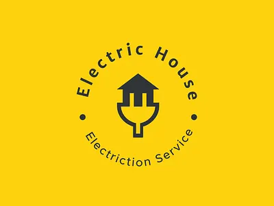 Electric house design electric electricity house logo simple vector