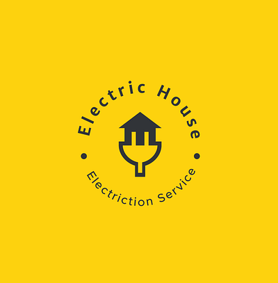 Electric house design electric electricity house logo simple vector