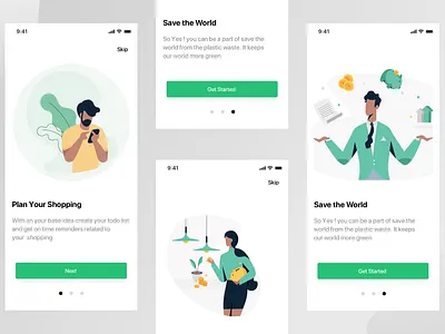 Onboarding Screens - Social App 404page android animation app bank coupons dashboard ecommerce illustration iphonex landingpage navigate ui user interface vector