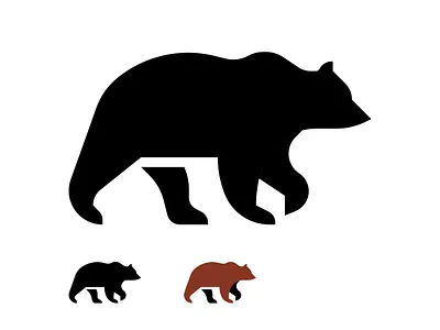 Brownbear animal digital icon minimal vector weekly warm up