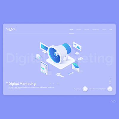 Design concept for MD Digital marketing agency agency concept design flat marketing minimal typography ui webdesig webdesign website