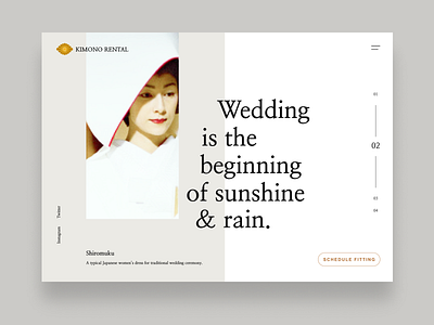 Kimono brand clean dailyui 003 gold kimono landingpage logo minimal symbol ui uiux vertical navigation web website wedding