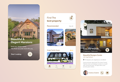 Real Estate App app design ui