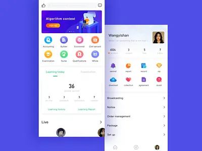 Vocational education app app design ui ui icon ux