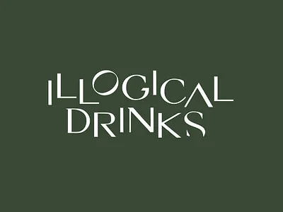 Illogical Drinks logo trial one branding identity logo typography