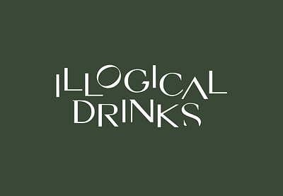 Illogical Drinks logo trial one branding identity logo typography