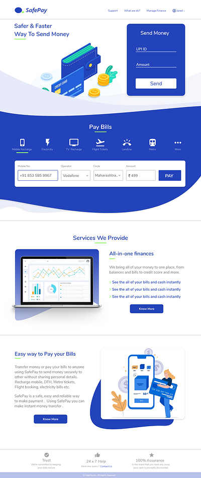 Payment website bills design finance payment ui web design website