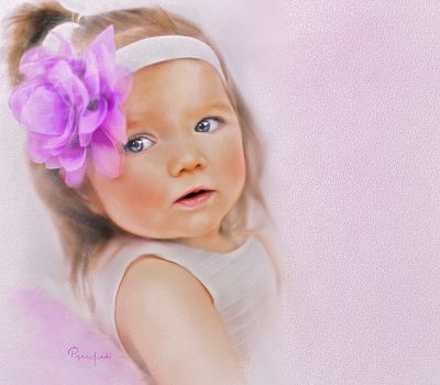 Little Girl in Colors baby digital art digital painting digital portrait girl illustration realism watercolor