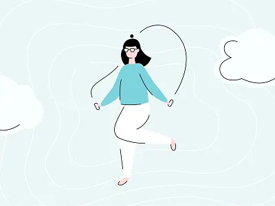 A summer of fun activity character character design color design digital flat fun girl glasses illustration illustrator line line art minimal pastel people summer teal vector