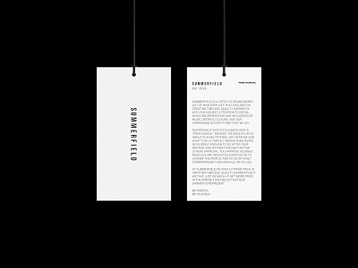 Summerfield Collective Branding brand identity brand identity design branded collateral branded content branding fashion brand hang tag hangtag logo logo design logotype luxury brand