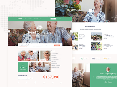 LiveWell - Senior Care Theme care clean colorful design hospice hospital landing landing page modern nursery retirement senior senior living theme ui web wordpress