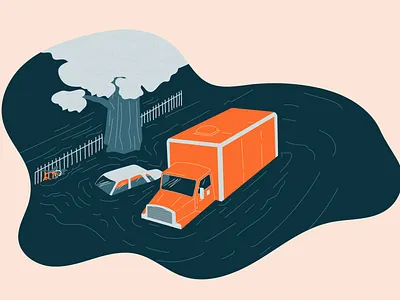 Disaster Flooding car disaster flooding illustration truck water