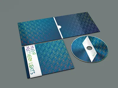 Dyadik >Murya — Northern Lights< album artwork (shot 2) branding compact disc design geometric graphic design logo music package design repeat pattern typography vector