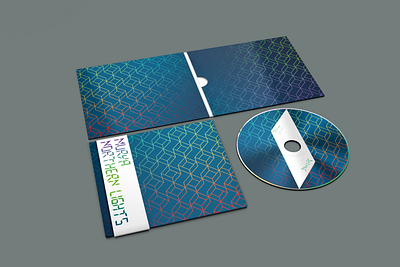 Dyadik >Murya — Northern Lights< album artwork (shot 2) branding compact disc design geometric graphic design logo music package design repeat pattern typography vector