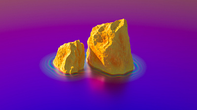 Los Peñónes 3d c4d formation illustration iridescent neon roca rock