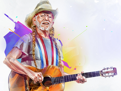 Willie Nelson Grammy 2019 portrait illustration