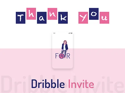 Thank you @Akshay bukka, for dribble invitation brand color design illustration minimal