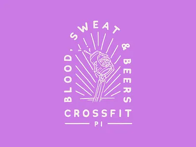Blood, Sweat & Beers badge design beer can beers crest crossfit illustration lettering lockup logo skeleton