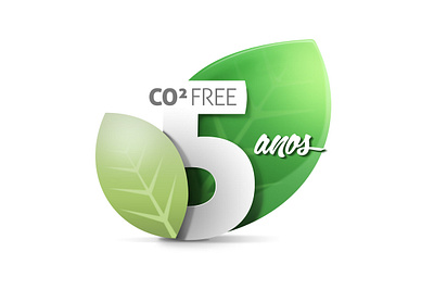 CO² Free | 5 anos badge carbono co2 environment five free green leaf logo mask nature photoshop shapes