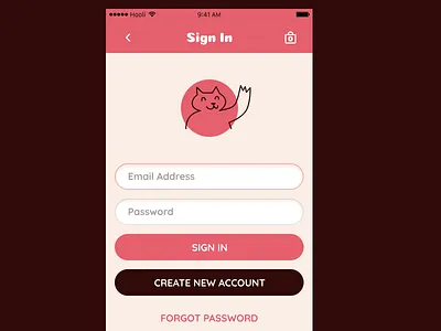 Charity Art: Sign In app interface ios ui