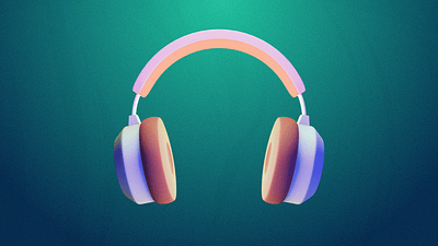 Headphones Stylised 3d design illustration