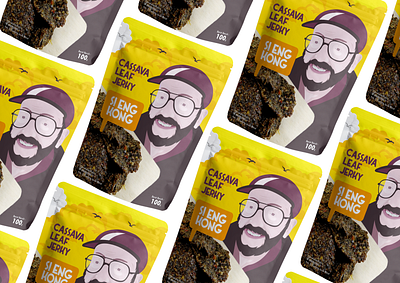 cassava leaf jerky branding cassava chips food hire me illustration jerky kemasan leaf makanan packaging design pouch singkong vector