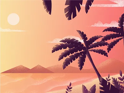 scenery6 bay scenery sea 山 描边 插图
