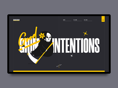 Good Intentions Landing Page good grim grim reaper header hero illustration intentions landing page ui ux vector web web design website