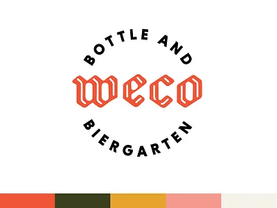 WECO Biergarten Logo backyard bar beer beer garden blackletter brand german