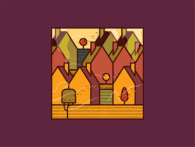 Happy Fall design flat illustration illustrator vector