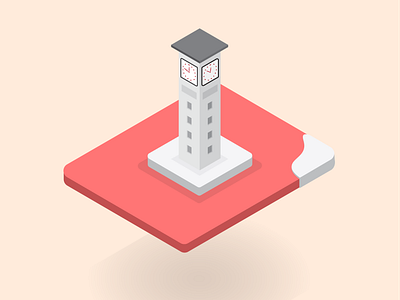 Oujda's Municipal. 2d 3d art building illustration isometric morocco municipal oujda ui white