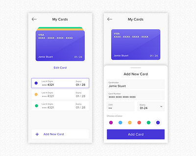 Add Credit Card add add card add payment checkout credit card credit card checkout dailyui dailyui 002 edit card form payment ui ux wallet