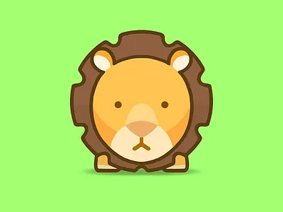 lion animal ball branding cartoon character children cute dribbbleweeklywarmup icon jungle kids king lion logo round