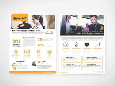 Fact Sheet for Internships at Continental continental continental tire design fact sheet infographic print design