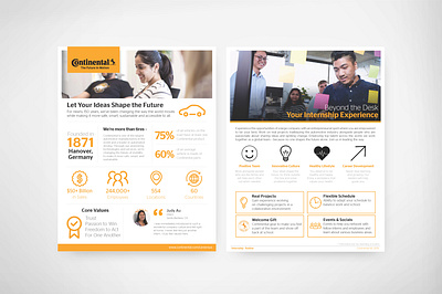 Fact Sheet for Internships at Continental continental continental tire design fact sheet infographic print design