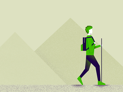 Journey design flat geometric hiking illustration journey minimal texture