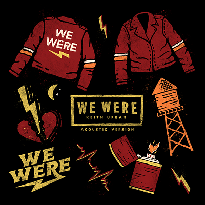 Keith Urban "We Were" Illustrations brand and identity branding design hand drawn hand lettering icon illustration logo music typography vector