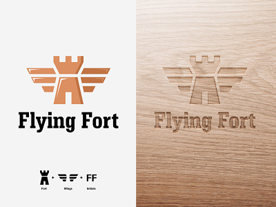 Flying Fort Logo Mark branding design graphic design illustration illustrator logo logo design logo design concept logo designer logo designs logodesign logodesigner logodesigns logodesinger logofolio logos logosai logotype mockup wooden