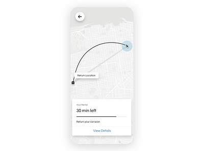 Uber Rent cars list location map mapping pin progress progressbar rent return timer uber design ui ux