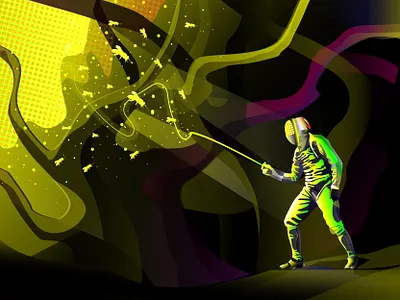 fencing amazing attack behance character characterdesign colors cool design dribbbble dribbble best shot fashion fencing game illustration illustrator light men speed vector vector illustration